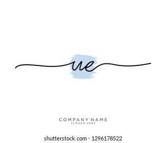 UE U E Initial handwriting logo template