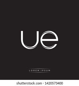 ue u e Logo Initial Letter Split Lowercase Modern Monogram Template