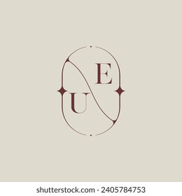 UE wedding classic in elegant monogram with high quality professional design that will print well