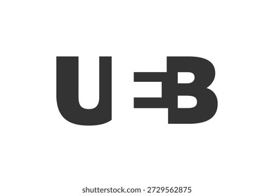 Design do logotipo UEB. Letra inicial U E B estilo de fonte em negrito para start-ups de tecnologia, consultoria, marca corporativa. Nome criativo da empresa, manchetes identidade tipográfica, logotipo moderno. Ilustração vetorial.