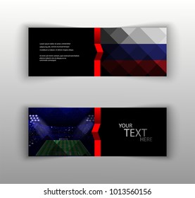 UEFA EURO 2021 vector football set of flyers layout template. Front, back flyer side isolated on gray. Football cup editable promotion advertising material for web, print. Soccer world sport event