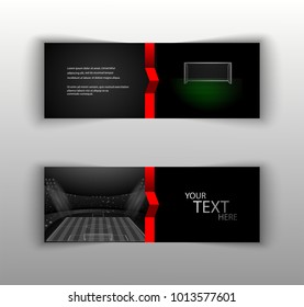UEFA EURO 2021 vector football set of tickets layout template. Front back flyer side isolated on gray. Football cup 2021 editable promotion advertising material for web print. Soccer world sport event