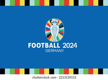 Uefa Euro 2024 In Germany Logo With A Blue Background