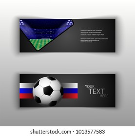 UEFA EURO 2024 vector football set of tickets, flyers layout template. Front, back flyer side isolated on gray. Copa America football cup editable advertising for web, print. Soccer world sport event