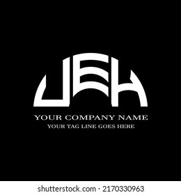 Diseño creativo del logotipo de la letra UEH con gráfico vectorial