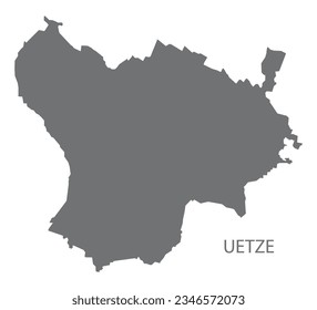 Uetze German city map grey illustration silhouette shape