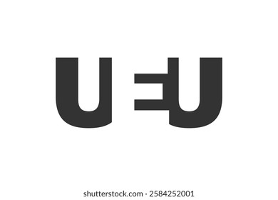 UEU logo design. Initial letter U E U bold font style for tech startups, consulting, corporate branding. Creative company name, headlines typography identity, trendy logotype. Vector illustration.