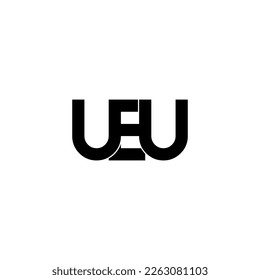 diseño de logotipo de letra monograma de tipografía ueu