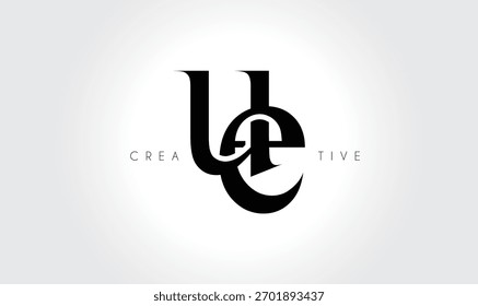UEue Elegant Serif Monogram Logo – Luxury Lowercase Typographic Lettermark for Modern Branding