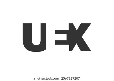 UEX logo design. Initial letter U E X bold font style for tech startups, consulting, corporate branding. Creative company name, headlines typography identity, trendy logotype. Vector illustration.