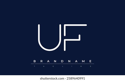 UF Abstract letter logo. This logo icon incorporate with abstract shape in the creative way