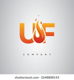 UF Creative Fire Letter Logo Design