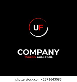 UF creative modern letters logo design template