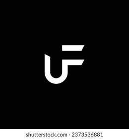 UF or FU ‍abstract letter design. Outstanding professional business awesome artistic branding company different colors illustration logo or icon or monogram design.