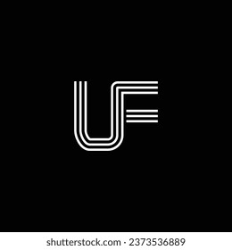 UF or FU ‍abstract letter design. Outstanding professional business awesome artistic branding company different colors illustration logo or icon or monogram design.