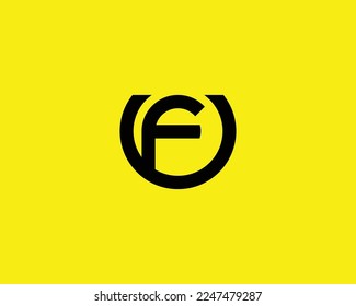 UF FU logo design vector template