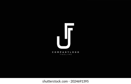 UF FU U AND F Abstract initial monogram letter alphabet logo design