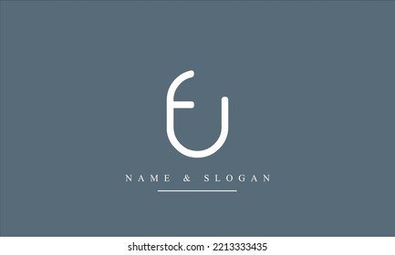 UF, FU, U, F letras abstractas monograma