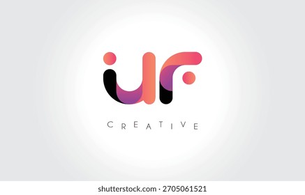Logotipo abstrato gradiente UF com formas arredondadas criativas