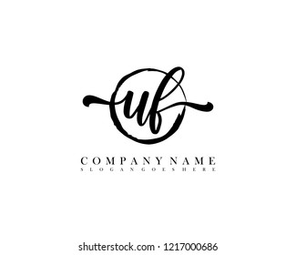 UF initial handwriting logo circle template vector