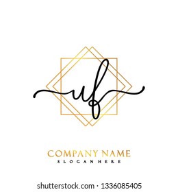 UF Initial Handwriting logo template vector