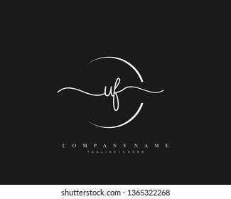 UF initial handwriting logo template vector