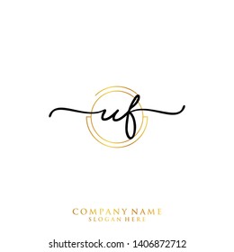 UF Initial handwriting logo template