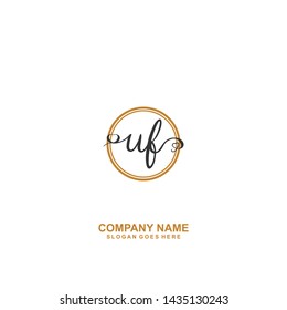 UF Initial handwriting logo vector