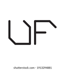 uf logotipo vectorial de letra inicial