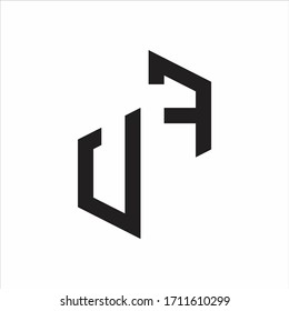 Monograma del logotipo de las letras iniciales UF con estilo hasta inferior