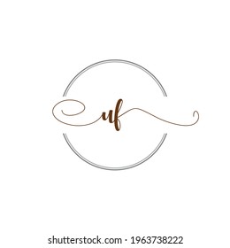 UF Initial Logo Handwriting template letter illustration
