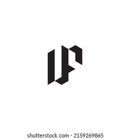 UF initial logo letters in high quality professional design that will print well across any print media