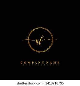 UF Initial luxury handwriting logo vector