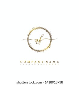 UF Initial luxury handwriting logo vector