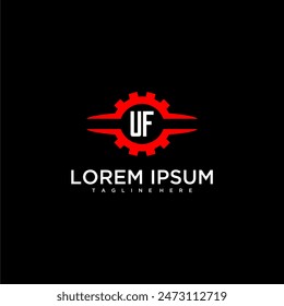 UF initial monogram for automotive logo design vector
