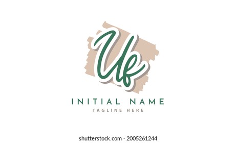 UF Initials, handwriting logo vector