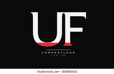 UF initials monogram letter text alphabet logo design