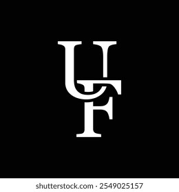 UF letter logo concept isolated on white background. FU Logo