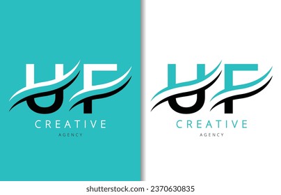UF Letter Logo Design with Background and Creative company logo. Modern Lettering Fashion Design. Vector illustration