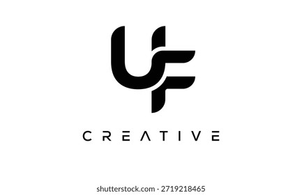 Letra UF Logotipo Monograma para identidade de marca criativa moderna