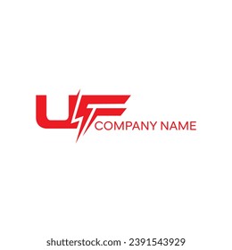 UF logo design simple modern template. Electrical creative UF letter logo design
