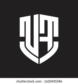 UF Logo monogram with emblem shield shape design isolated on black background