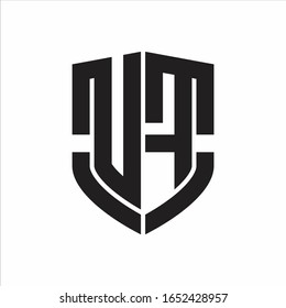 UF Logo monogram with emblem shield shape design isolated on white background