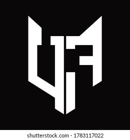 UF Logo monogram with fox head shape design template