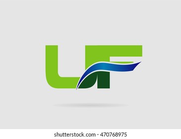 UF Logo. Vector Graphic Branding Letter Element
