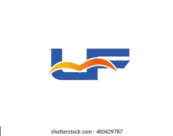 UF Logo. Vector Graphic Branding Letter Element
