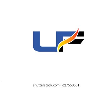 UF Logo. Vector Graphic Branding Letter Element
