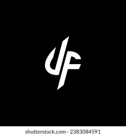UF-Monogramm-Begleitlogo-Design mit coolem Formkonzept, Vektorgrafik