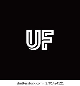 logotipo de monograma UF con plantilla de diseño de línea abstracta
