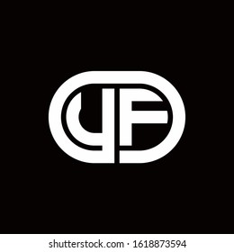 UF monogram logo with an oval style on a black background